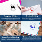 Custom Address Stamp - Personalized Ancient Crescent Design, Pre-Inked Round Stamp 1-5/8, Ideal for Islamic Bookstore Owners, Available in 5 Ink Colors - Personalized Address Stamp - Image 7