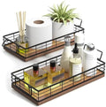 Toilet Paper Basket 2 Pack, 13 Inch Toilet Tank Basket with Handles, Acacia by JNFUZ
