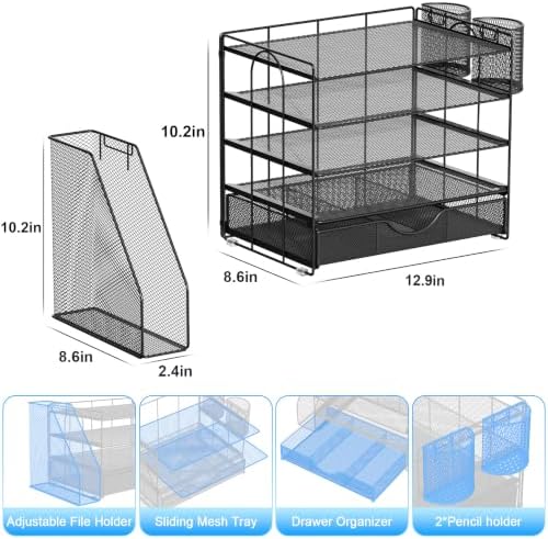 gianotter 5-Tier Desk Organizer with Drawers and File Holders - Image 5