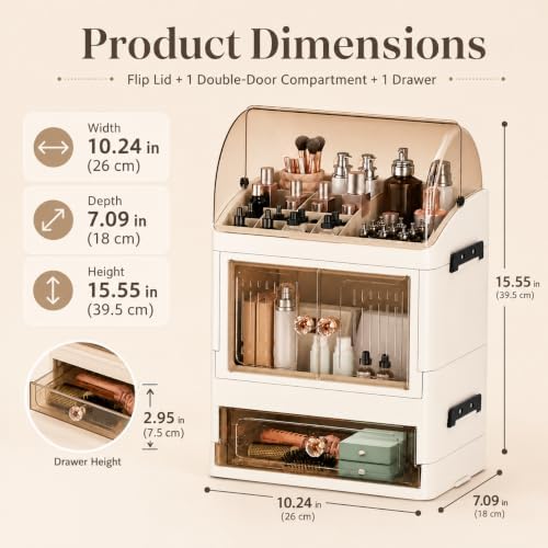 Makeup Organizer for Countertop, Skincare Storage, Bathroom Vanity - Image 3