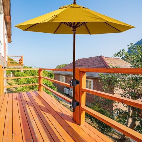 2PCS Patio Umbrella Holder Heavy Duty Outdoor Umbrella Stand Patio Umbrella Holder clamp ,Adjustable Patio Umbrella clamp Railing for Deck Railing,Fences,Docks,Courtyard Balcony, Patios - Image 5