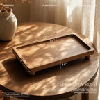 Pine Wood Farmhouse Bathroom Tray for Kitchen Counter, Vanity, Sink, Brown - Image 2