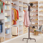 Simple Houseware Standing Coat/Hat Hanger Organizer Rack, 12 Hooks, Bronze - Image 4