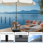 Patio Umbrella Base Heavy Duty with Wheels Square Market Stand for Outdoor 4 Locks 2 Knobs 125lb Capacity, Black - Image 7