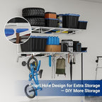 FLEXIMOUNTS 4-Pack 2x4ft Wall Shelf Garage Storage Rack Wall Mounted, White - Image 6