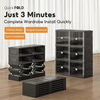Vipbox Shoe Rack Organizer Cabinet for Closet Entryway,Clear Shoe Storage Boxes Stackable Sneaker Storage with Door Easy Assembly Black Shoe Cabinet with Lids Large 10 Tiers 40 Pairs - Image 4