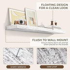RICHFOCUS Long Floating Shelves for Wall 2Pack|Rustic White|48" Lx8 D - Image 6