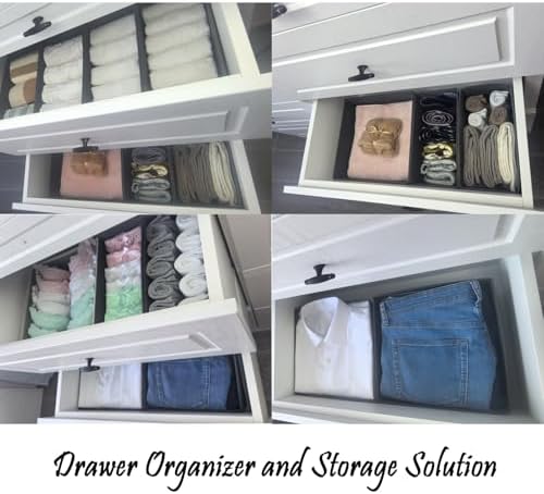 Bructhun Sock Drawer Organizer 9 Pack - Collapsible Fabric Storage Bins for Underwear Divider, Small Closet Organizers with 9 Compartments, Beige - Image 7