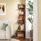 LITTLE TREE Small Corner Shelf, Modern 5-Tier Wall Corner Bookshelf, Stylish Bookcase Storage Rack for Small Space, Living Room, Bedroom - Image 2