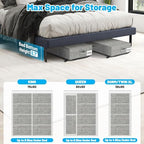 Large Sturdy Under Bed Storage with Wheels, 2 Pack 50L Rolling Underbed Storage Bins, Under Bed Containers Drawer with Metal Bottom Support, Bedroom Organizer with Lids for Clothes, Shoes, Blankets - Image 5