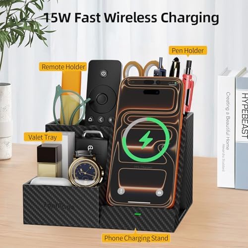 Wireless Charger with Desk Organizer, Multifunctional Desk Pen Holder - Image 3