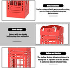 Square Metal Umbrella Holder, Square Free Standing Umbrella Rack Decorative Umbrella Holder Hollow Cutout Pattern Design for Umbrella Cane Entryway Home Office 19.49" X 6.1" X 6.1"(Red hollowed out) - Image 5