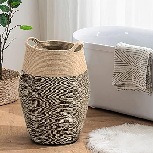Extra Large Cotton Rope Laundry Hamper Basket, 105L Blanket Basket - Image 7