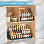BOIVSHI 3 Tier Spice Rack for Cabinet, Adjustable Shelf, Black - Image 4
