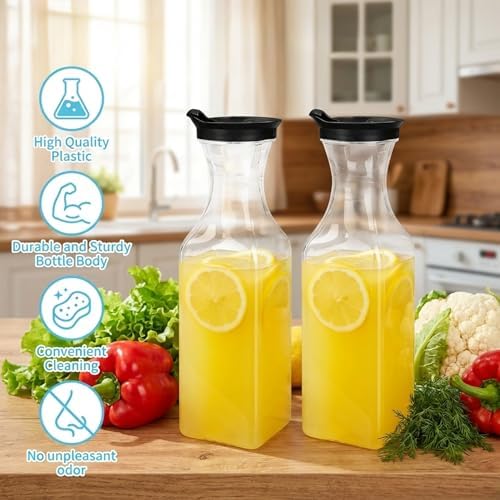 6 Pack Laundry Detergent Dispenser, 54oz Plastic Fabric Softener Dispenser for Powder & Bleach, Liquid Laundry Detergent Container, Clear - Image 5