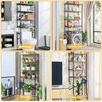 Over-The-Toilet Storage Shelf,4-Tier Bathroom Organizer Cabinet Rack And Storage Over Toilet With Shelf Waterproof Feet Pad And Basket,Multifunctional Space Saver Freestanding Bathroom Shelves（Brown） - Image 4