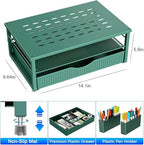 gianotter Desk Organizers and Accessories, Monitor Stand with Drawer and 2 Pen Holder, Desktop Organizer Suitable for Offices and Dormitories (Green) - Image 5
