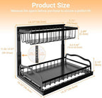 AceMining 2 Pack Under Sink Organizer, 2 Tier Pull Out Cabinet Storage Rack - Image 2