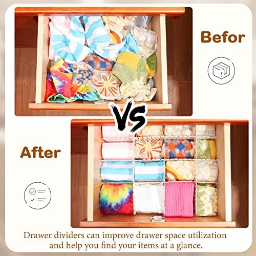 Vesici 80 Pcs Drawer Dividers Adjustable Plastic Organizers Dresser, White - Image 4