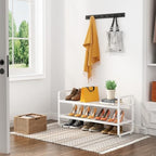 Expandable Metal Shoe Rack for Closet, Entryway & Garage, 2-Tier, White - Image 2