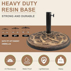 T&Jero 42 lb Round Heavy Duty Patio Market Table Umbrella Base Stand Weight for Outdoor, Bronze - Image 4