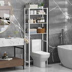 samstar 4 Tier Over The Toilet Storage Rack, Bathroom Organizer Shelves Cabinet Above Toilet, with Adjustable Height Freestanding Shelf Space Saver, White by Samstar