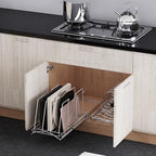 Pull Out Cookie Sheet Organizer, 10" W x 22" D x 11" H, Chrome - Image 5