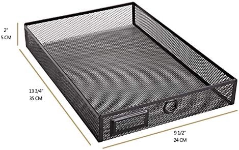 Annova Desk Organizer Wire Mesh 3 Tier Sliding Drawers Paper Sorter/Multifunctional/Premium Solid Construction for Letters, Documents, Mail, Files, Paper, Kids' Art Supplies (Black) - Image 4