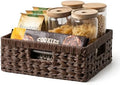 GRANNY SAYS Wicker Storage Baskets for Shelves, Dark Brown Baskets, 1-Pack by GRANNYSAYS