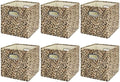 ANMINY Leopard Cheetah Print Storage Cubes Bins, Velvet, Brown, 11Inch 6PCS by ANMINY