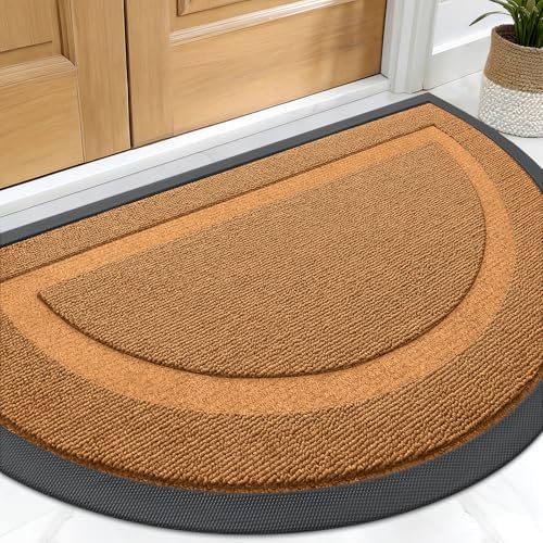 OLANLY Half Circle Front Door Mat Outside 47x32 All-Season Rubber Doormat by OLANLY
