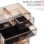 Sorbus Makeup Organizer, 6-Drawer Acrylic 2-Piece Set (Bronze Glow) - Image 6
