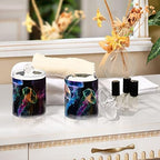 Vnurnrn Plastic Jars with Lid (Glowing Sea Jellyfish), Bathroom Vanity Canisters Storage Organizer for Cotton Balls, Swabs, Pads,Bath Salts, 4 Pack - Image 7