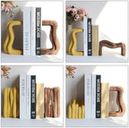 Lukitas Unique Wave Decorative Bookends Heavy Duty Non-Slip, Resin 7.5'' - Image 3