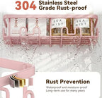 YASONIC Shower Caddy Adhesive, Rustproof Shower Organizer, Wall Shower Rack - Image 5