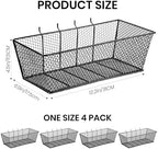 Sieral 4 Pcs Metal Pegboard Baskets Wire Organizer, Large, Black - Image 3