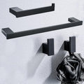 Matte Black Bathroom Hardware Accessories Set 4 Pieces Bath Towel Bar Set with 18 Inch Towel Bar,Toilet Paper Holder,Towel Hooks,SUS 304 Stainless Steel Wall Mounted Bathroom Towel Rack Set by SEABEFORE