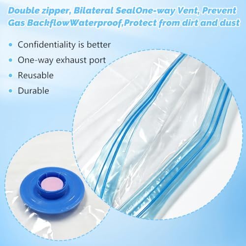 20 Pack Travel Vacuum Storage Bags with Rechargeable Wireless Pump, Vacuum Seal Bags for Clothes, Space Saver Compression Bags in 5 Carry-On Sizes for Luggage, Bedding & Seasonal Storage - Image 6