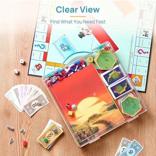 Vtopmart 6 Pack Board Game Storage with Handle and Snap-Tight Latch Lid - Image 4