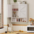 Bathroom Wall Cabinet, White 25.9" x 23.6" Over The Toilet Storage Cabinet, Bamboo Wall Mounted Bathroom Cabinet with Adjustable Shelves for Kitchen & Laundry Room (White) by Welfuturer