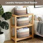 Extra Large Laundry Basket, 25"x16"x16" Rectangle Woven Basket - Image 6