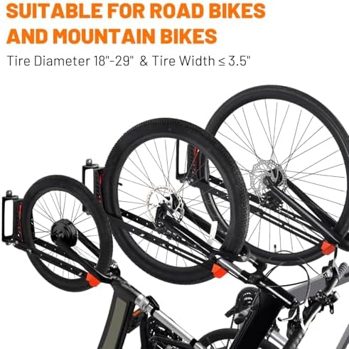 Swivel Bike Rack Wall Mount, 1 pcs Bike Hanger Wall Mount, Wall Space-Saving Vertical Bike Hanger, Sturdy Bike Storage Rack, Indoor Bicycle Hooks - Image 4