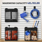 Large Mesh Slatwall Baskets 2 Sets, 16x16x12 Inch Slat Wall Mesh Baskets with 4 Hooks, 48L Mounted Hanging Slatwall Basket for Shop Garage Gym Toy Display Storage Panel Accessories - Image 4