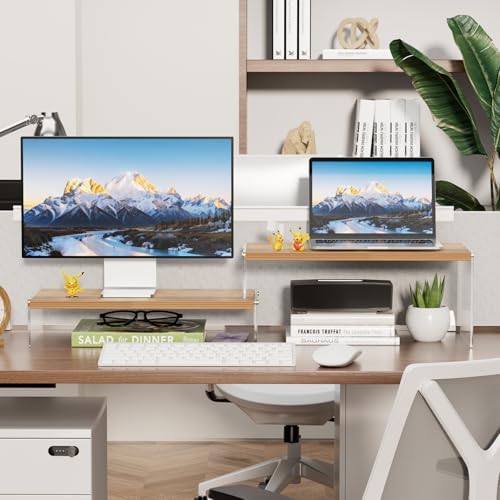 YGYQZ Adjustable Monitor Stand Riser, 7.67"×15.74" Dual Monitor Desk Stand - Image 5