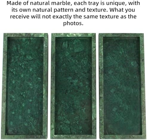 Marble Bathroom Vanity Tray, Blackish Green, 12"x 5" x1.2" - Image 4
