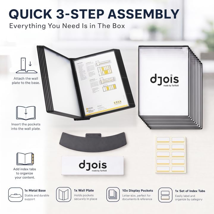 Tarifold Desktop Reference System, 10 Pockets with Easy-Load Design, Black - Image 6