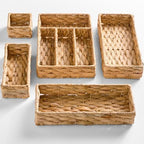 Best Choice Products 5-Piece Flatware Organizer Set, Woven Modular Silverware & Utensil Drawer Organizer Trays, Drawer Divider, Storage Containers for Kitchen, Bathroom, & Office Utensils - Natural by BestChoiceProducts