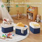 OIAHOMY Cotton Rope Storage Baskets for Organizing Blue & White 3-Pack - Image 2
