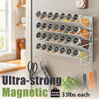 UVIAHOMI Spice Rack Organizer for Cabinet with 28 Spice Jars, 386 Spice Labels, Magnetic Spice Rack for Refrigerator, Seasoning Organizer for Countertop, Kitchen, Pantry — 13.2" W x 9.8" H, White - Image 6