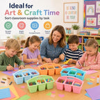 6 Pack Classroom Caddy with Handle, 6 Compartment (Pastel) - Image 5